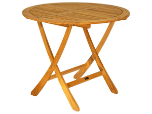 SOFIA - Round folding teak table _ Traditional Teak